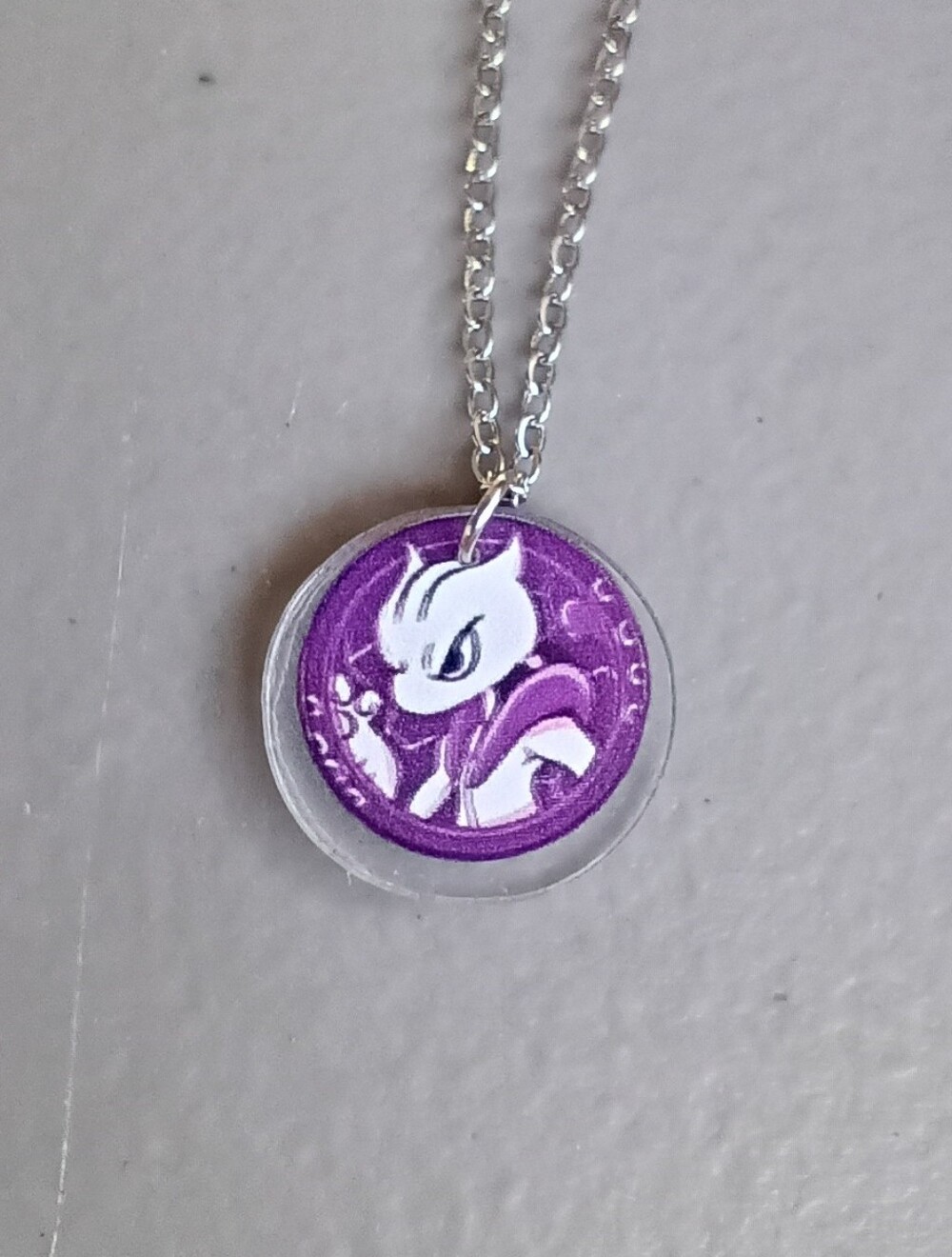 Pokemon Mewtwo Round Stainless Steel Necklace
